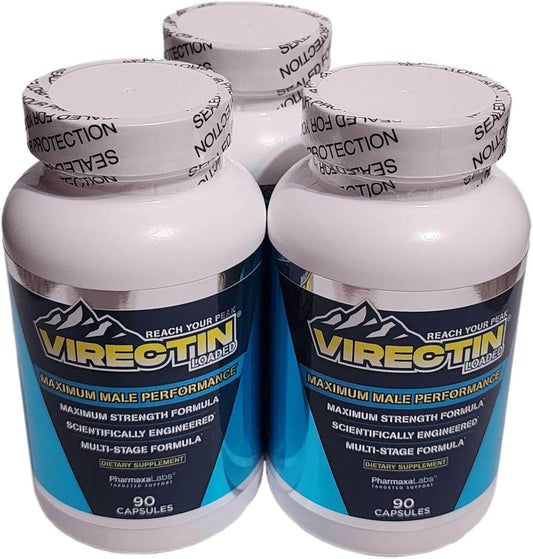 Virectin Loaded Maximum Male Performance Dietary Supplement (3 Bottle) 90 Capsules